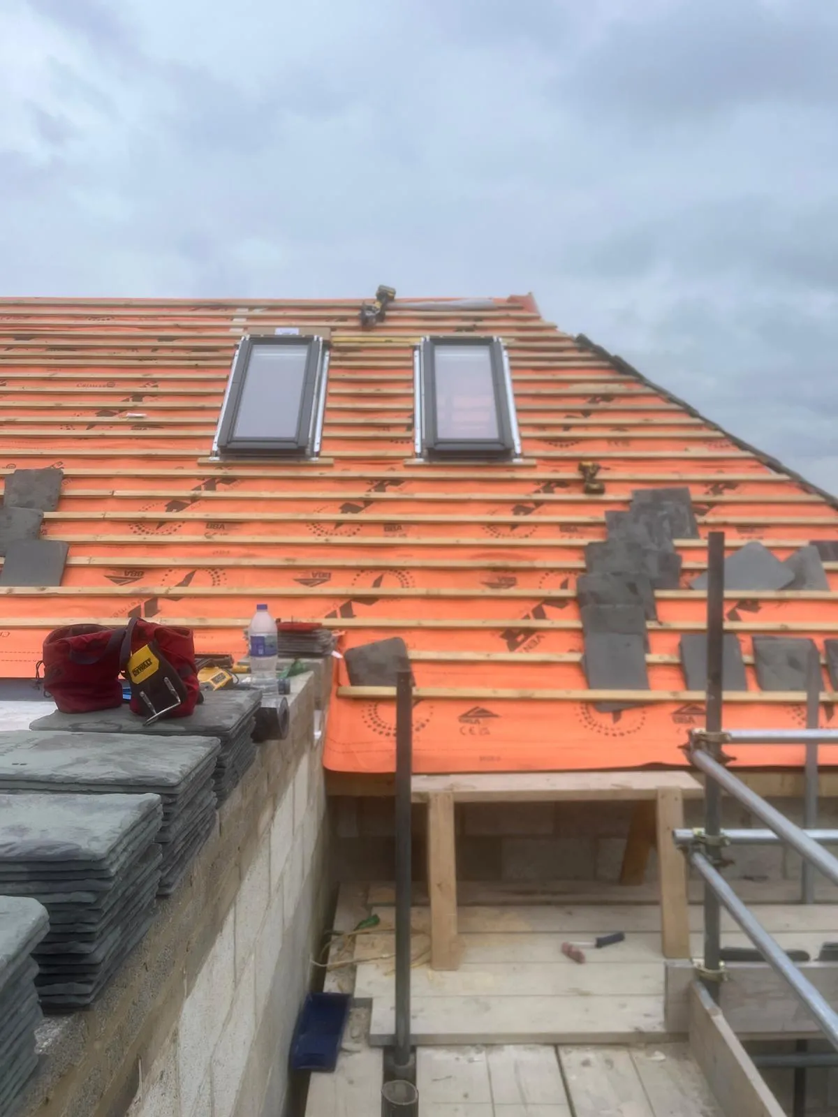 New membrane, battens and two rooflights fitted to the roof