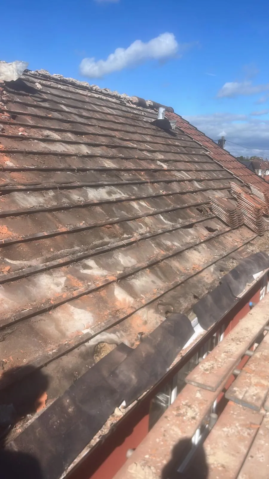 Original tiled roof before work began